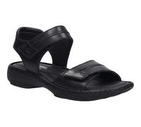 Josef Seibel Womens Debra 19 Leather Riptape Sandals 76719 476 105 6 UK Black