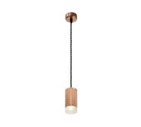Josefa 11cm Single Ceiling Pendant Light - Rose Gold with Acrylic Ring