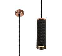 Josefa 20cm Single Ceiling Pendant Light - Black and Rose Gold