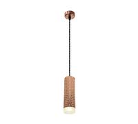 Josefa 20cm Single Ceiling Pendant Light - Rose Gold with Acrylic Ring