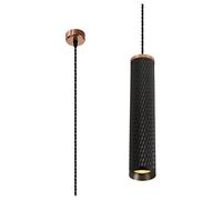 Josefa 30cm Single Ceiling Pendant Light - Black and Rose Gold