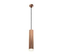 Josefa 30cm Single Ceiling Pendant Light - Rose Gold with Acrylic Ring