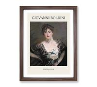 Josefina Alvear De Errazuriz By Giovanni Boldini Exhibition Museum Painting Framed Wall Art Print, Ready to Hang Picture for Living Room Bedroom Home Office Décor, Walnut A3 (34 x 46 cm)