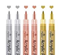 Joselin Acrylic Paint Pens - Gold, Silver and Rose Gold Paint Pens, Metallic Marker Pens, Metallic Paint Pen Set on Water Base