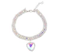 Joselin Dog Shiny Rhinestone Collar Cat Heart Diamond Jewelry Necklace Pet Bling Princess Collar Puppy Supplies Replacement Parts,D
