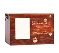 Joselin Pet Urns for Dog Cats Ashes, Loss Pet Memorial Remembrance Gift, Photo Frames Urns Wooden Pet Memorial Box