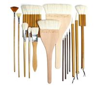 Joselin Pottery Glazing Brush, 15 Piece Ceramic Brush Set Made of and Bamboo, Brushes for Pottery, Acrylic, Watercolour