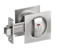 Joselin Sliding Door Lock with Indicator Light, Square Silver Privacy Pocket Latch, Barn Door Lock, Sliding Door Hardware