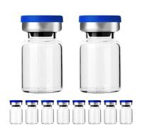 Joselin Sterile Empty Vials with Self-Healing Injection Port with Aluminium Plastic Cap, Sealed Empty Vials (5ml, Pack of 10)