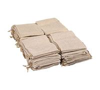 Josenidny 100pcs Burlap Packing Pouches Drawstring Bags 13x18cm Gift Bag Packing Storage Linen Jewelry Pouches Sacks for Wedding Party Shower Birthday Christmas Jewelry DIY Craft