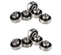 Josenidny 10Pcs 608- Longboard Integrated Wheel Inline Roller Skate 8X22X12.6mm,Black