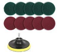 Josenidny 11 Pieces Series Set of Electric Scrubbing Brush Polishing Pad for Brush Drill Powered Tile Scrubber Scouring Pads Cleaning Tool