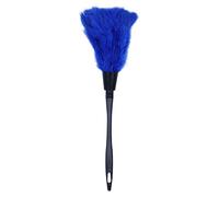 Josenidny 1pc Fashion Turkey Feather Duster with Black Plastic Handle Cleaning Tool(blue) 35cm