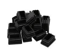 Josenidny 20 pcs Plastic Rectangular End Cap 30mm x 20mm Threaded Tube Insert