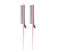 Josenidny 2Pcs Point-Tail Highlight Comb High-Gloss Comb Point-Tail Plastic Comb Hair Color Brush Weave with Hair Pink