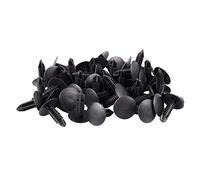 Josenidny 48 Pieces 5 mm x 5 mm Hole Diameter Black Plastic Rivets Fastener Clips