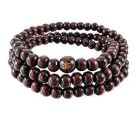 Josenidny 6 mm Tibetan Buddhist Wooden Bead Bracelet Buddhism Prayer Necklace 108 Pieces for Women and Men - Red, Wood