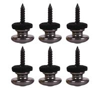Josenidny 6 Pieces Mushrooms Head Guitar Strap Buttons Strap Locks Chrome (Black)