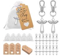 Josenidny Pack of 20 Thank You Gift Key Pendants Wedding Favours Protection for Baby Shower Birthday Gift