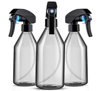 Josenidny Plastic Spray Bottles for Cleaning Solutions,10OZ Reusable Empty Container with Durable Black Trigger Sprayer, 3Pack