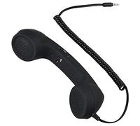 Josenidny Vintage Retro Handset Cell Phone Receiver MIC Microphone for Cellphone Smartphone, 3.5 mm Socket (Black)
