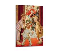 Joseph Christian Leyendecker Art Poster What Is Santa Doing to Mommy Room Aesthetic Print Art Wall Painting Canvas Modern Bedroom Decor 24x36inch(60x90cm)