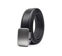Joseph Elliott Belts Men's Genuine Leather Ratchet Adjustable Golf Belt, Black, Brushed Steel, One size
