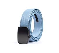 Joseph Elliott Belts Men's Genuine Leather Ratchet Adjustable Golf Belt, Carolina Blue, Black, One size