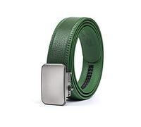 Joseph Elliott Belts Men's Genuine Leather Ratchet Adjustable Golf Belt, Kelly Green, Brushed Steel, One size