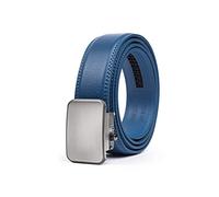 Joseph Elliott Belts Men's Genuine Leather Ratchet Adjustable Golf Belt, Royal Blue, Brushed Steel, One size