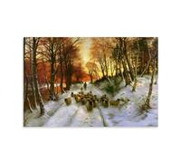 Joseph Farquharson Famous Painters' Works（Glowed with Tints of Evening Hours Glossy）Printing Posters Canvas Wall Art Prints Gifts Photo Picture Paintings Room Decor Home Decorative 12x18inch(30x45cm)