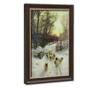 Joseph Farquharson,The Sun Had Closed The Winters Day Canvas Wall Art Poste | for Living Room Aesthetics, Bedroom, Dorm Decor Home Office Decoration Mokume Gane Frame-style 20"L x 30"W