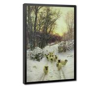 Joseph Farquharson,The Sun Had Closed The Winters Day Canvas Wall Art Poste | for Living Room Aesthetics, Bedroom, Dorm Decor Home Office Decoration Black Frame-style 16"L x 24"W