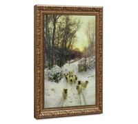 Joseph Farquharson,The Sun Had Closed The Winters Day Canvas Wall Art Poste | for Living Room Aesthetics, Bedroom, Dorm Decor Home Office Decoration Retro Gold Frame-style 20"L x 30"W