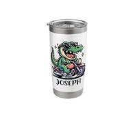 Joseph Fun Alligator Motorcycle Design for Boys Name Joseph Stainless Steel Insulated Tumbler