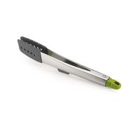 Joseph Joseph 12 inch Elevate Stainless Steel Tongs with silicone, heat resistant tips, space saving lockable handle - Grey / Green