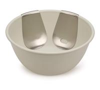 Joseph Joseph Uno Salad Bowl with Space-Saving Stainless Steel Servers, BPA free, dishwasher safe - Stone, 8