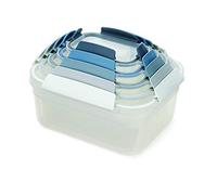 Joseph Joseph 81108 Nest Lock Plastic Food Storage Container Set with Lockable Airtight Leakproof Lids, Sky