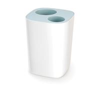 Joseph Joseph Bathroom Split Waste Separation and Recycling bin, Compact - 8 Litre, White/Blue