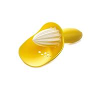 Joseph Joseph Catcher Citrus Manual Juicer Lemon Reamer Orange Lime Squeezer with Pip-Catching Cup, Yellow, 24