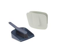 Joseph Joseph CleanStore Wall-mounted Indoor Dustpan & Brush Set with Dust-shield Compact Storage, Sweeping Floor Brush with Rubber Pan Edge and Soft
