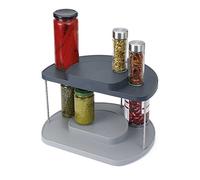 CupboardStore 2-tier Rotating Organiser for kitchen cupboard, space saving organisation for pantry, Grey