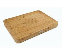Joseph Joseph Cut & Carve Non-Slip, Multi-Function, Double-Sided Chopping Board for Food Preparation and Carving, Bamboo wood, Large