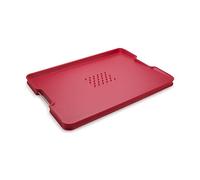 Joseph Joseph Cut&Carve Plus - Non-Slip, Multi-Function, Double-Sided Chopping Board for Food Preparation and Carving- Dishwasher Safe, X-Large - Red