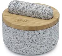 Joseph Joseph Dash Pestle and Mortar, Natural Granite with Bamboo lid, spice grinder and herb crusher