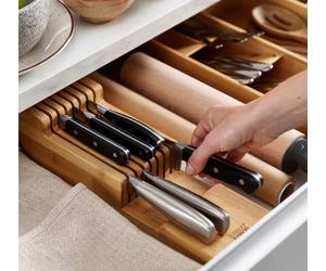 Joseph Joseph DrawStore Bamboo 2 tier knife organiser - BNWT