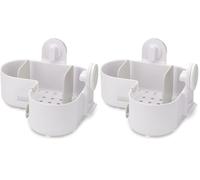 Joseph Joseph Duo Corner Shower Caddy Shelf Organiser, Bathroom Storage for Shower Accessories, White (Pack of 2)