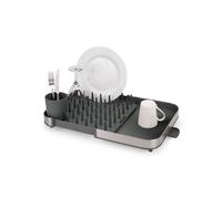 Joseph Joseph Duo Expanding Dish Drainer Rack with Removable Cutlery Holder, Draining Spout, Stainless-steel/Grey