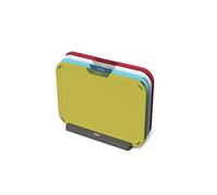 Joseph Joseph Duo Icon 4-Piece Colour Coded Chopping Board Set with Storage Stand, Multicolour