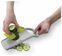 Joseph Joseph Multi-grip Mandoline Duo, Fruit & Vegetable Slicer, Precision Food Grip, Stone Grey